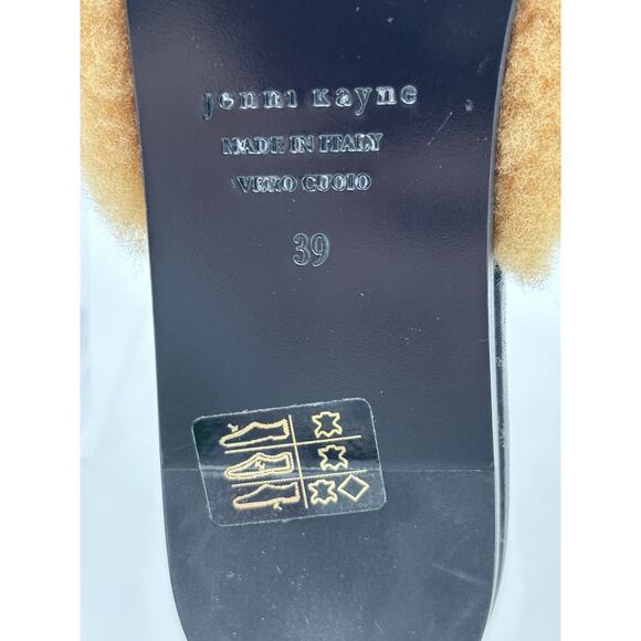 Jenni Kayne Shearling Slides Tan Tan Size 39 / 9 Point Toe Flats - Picture 8 of 14